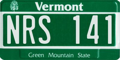 VT license plate NRS141