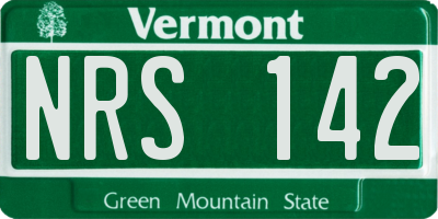 VT license plate NRS142