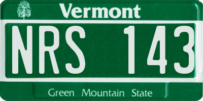 VT license plate NRS143