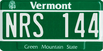 VT license plate NRS144