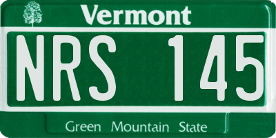 VT license plate NRS145