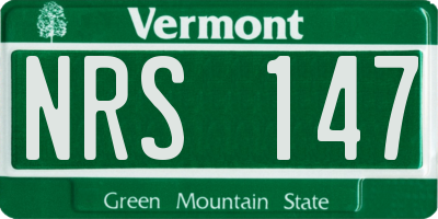 VT license plate NRS147