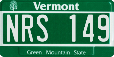 VT license plate NRS149