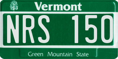 VT license plate NRS150