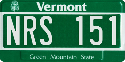VT license plate NRS151