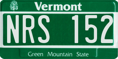 VT license plate NRS152