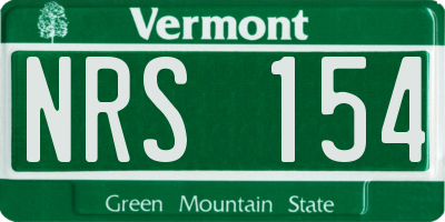 VT license plate NRS154