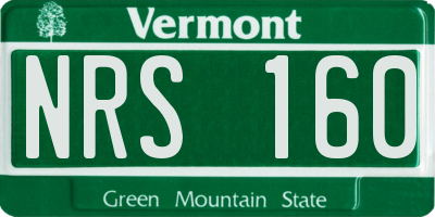 VT license plate NRS160