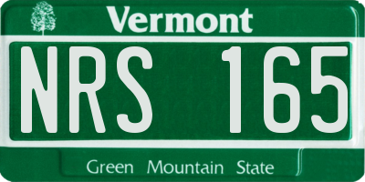 VT license plate NRS165