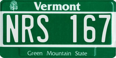 VT license plate NRS167