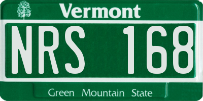 VT license plate NRS168