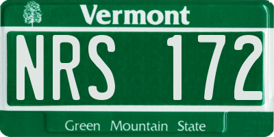 VT license plate NRS172