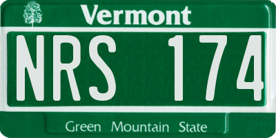 VT license plate NRS174