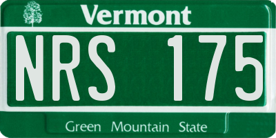 VT license plate NRS175