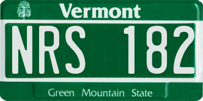 VT license plate NRS182