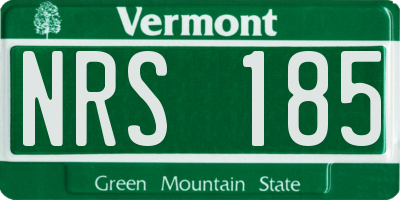 VT license plate NRS185