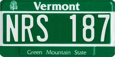 VT license plate NRS187