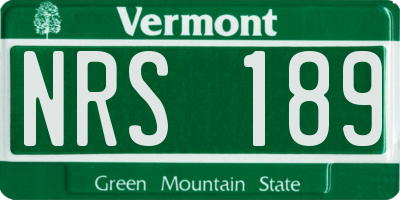 VT license plate NRS189