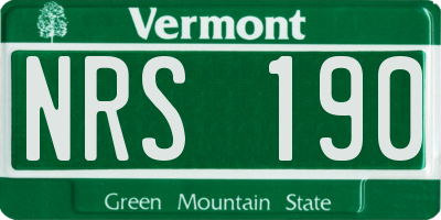 VT license plate NRS190