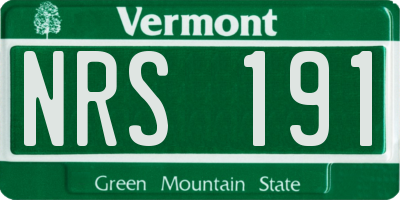 VT license plate NRS191