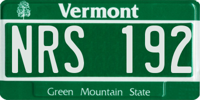 VT license plate NRS192