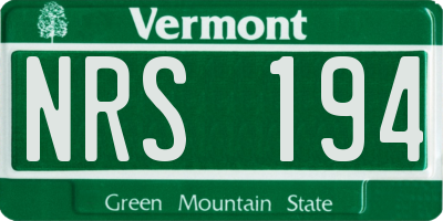 VT license plate NRS194