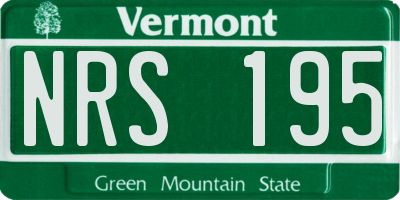 VT license plate NRS195
