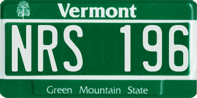 VT license plate NRS196