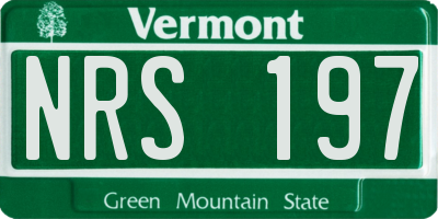 VT license plate NRS197