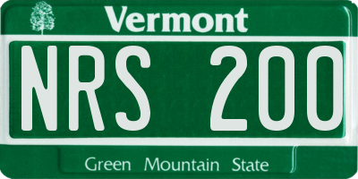 VT license plate NRS200