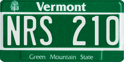 VT license plate NRS210