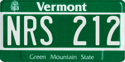 VT license plate NRS212