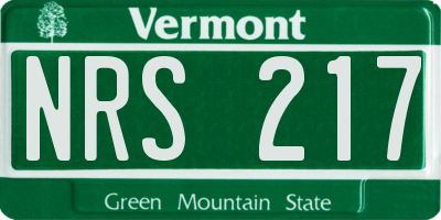 VT license plate NRS217