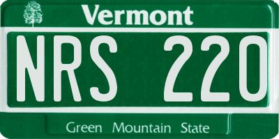 VT license plate NRS220