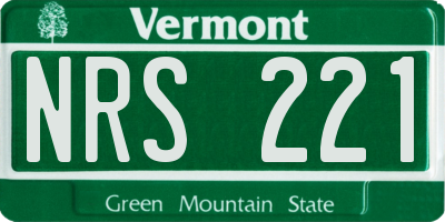 VT license plate NRS221