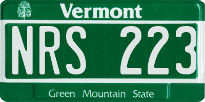 VT license plate NRS223