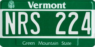 VT license plate NRS224