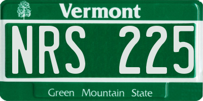 VT license plate NRS225