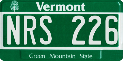 VT license plate NRS226