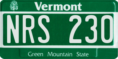 VT license plate NRS230