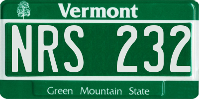 VT license plate NRS232