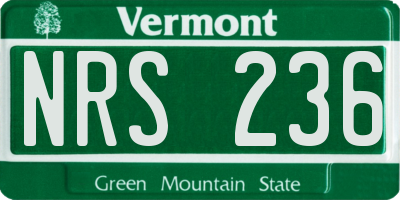 VT license plate NRS236
