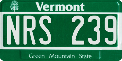 VT license plate NRS239