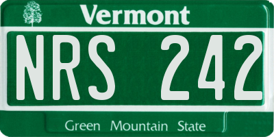 VT license plate NRS242