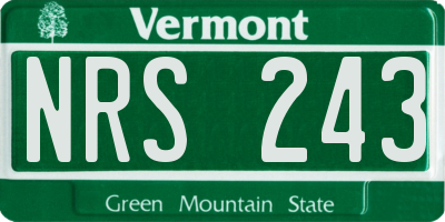 VT license plate NRS243