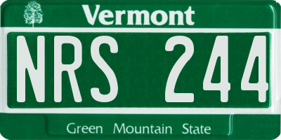 VT license plate NRS244