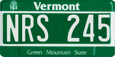 VT license plate NRS245