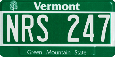 VT license plate NRS247