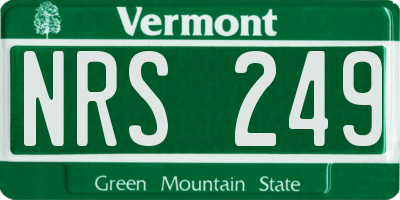 VT license plate NRS249