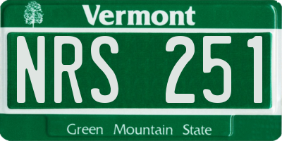 VT license plate NRS251